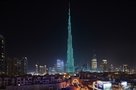 Festivals and Big Events Tiffany lights Burj Khalifa in Blue  UAE