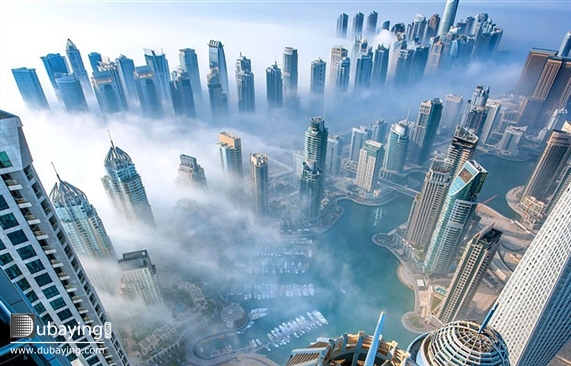 Fog Over Dubai Skyline Photo Tourism Visit UAE